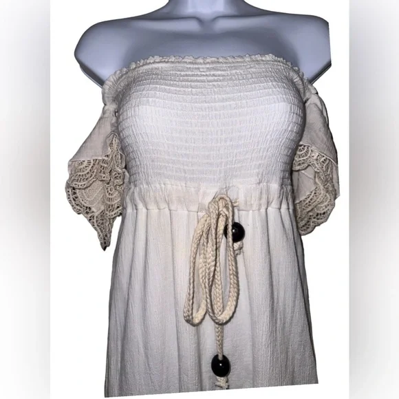 Vanja couture boutique brand SIZE M Maldivian goddess long maxi beige NWT - Picture 1 of 6